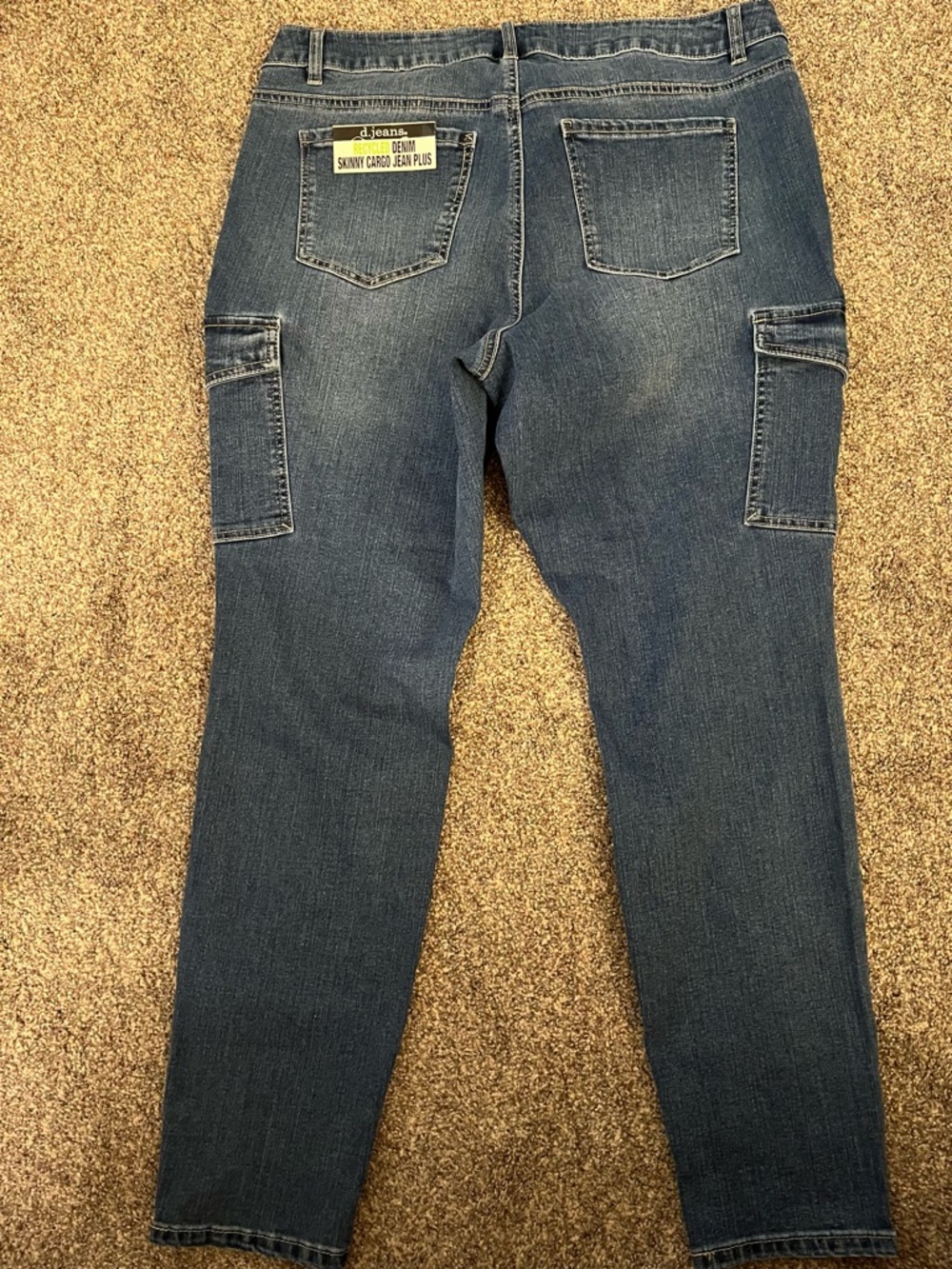 d. jeans Women’s Dark Wash Cargo Skinny Jeans - Blue - Picture 6 of 6